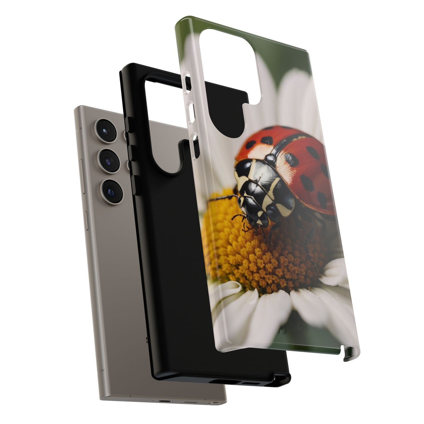 Samsung Galaxy Case: Ladybug on White Daisy