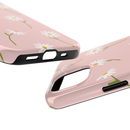 Daisy Delight Tough iPhone Case – Cute Floral Design with Dual-Layer Protection