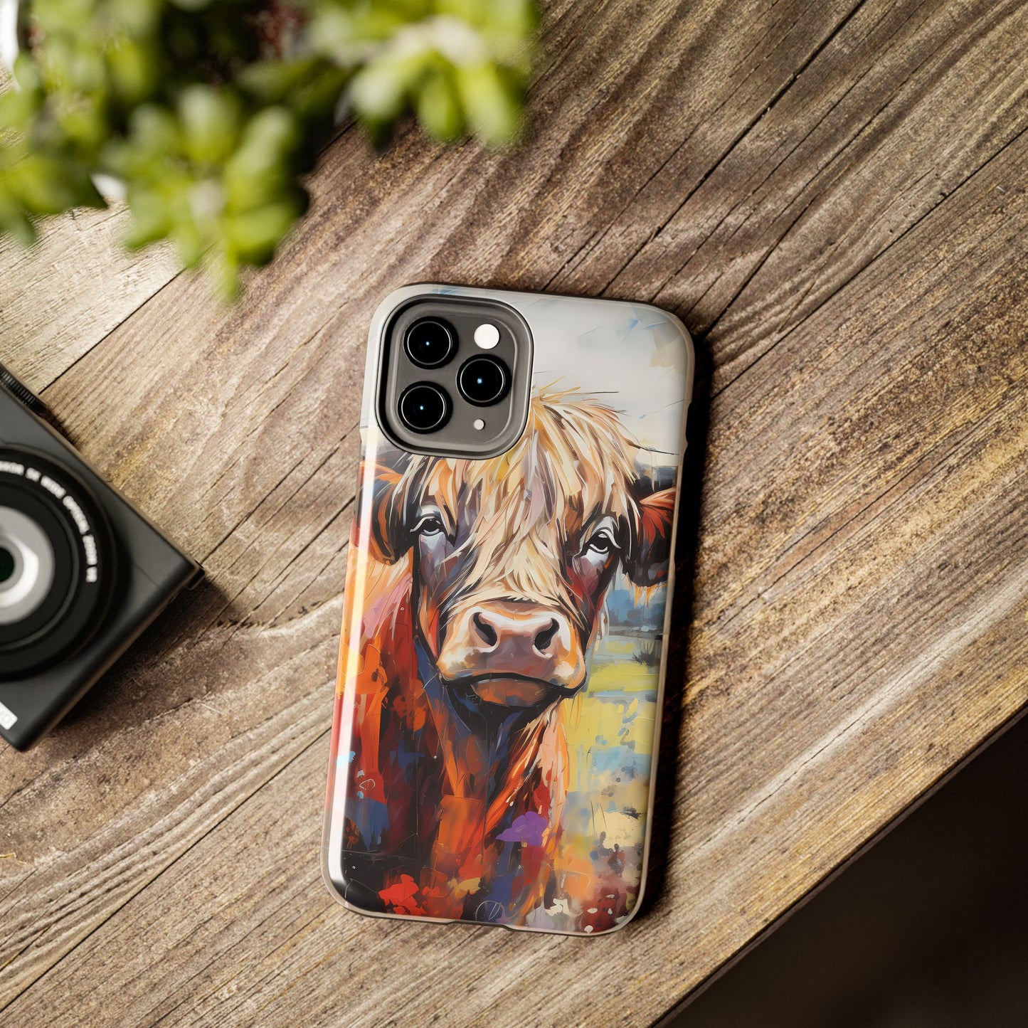 Cute Western Phone Case | Highland Cow | Robust Rocky Mountain-Inspired | Expressionism | Fresco