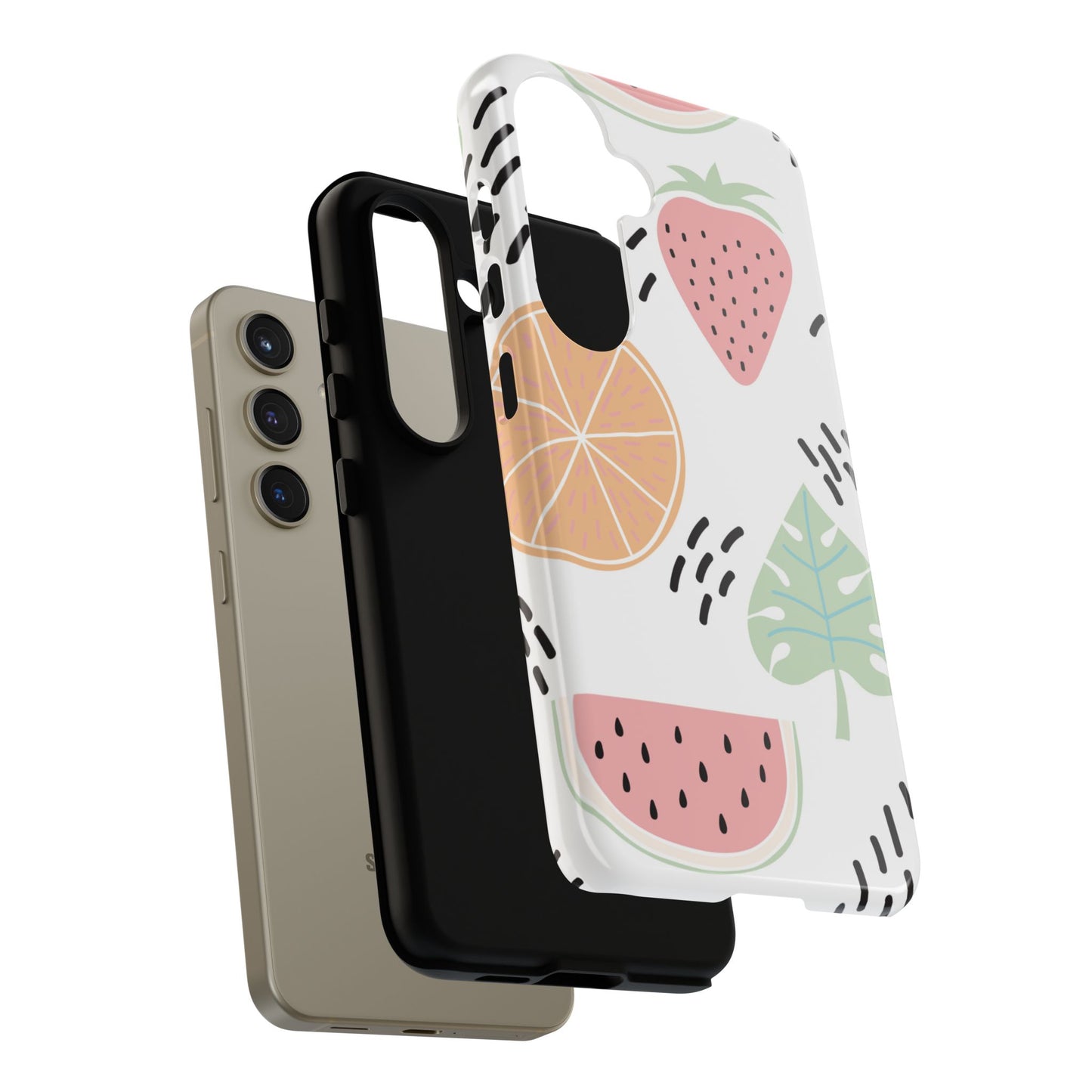 Tropical Fruit Fiesta Tough Samsung Galaxy Case – Fun Watermelon, Pineapple, and Citrus Design - BOGO Cases