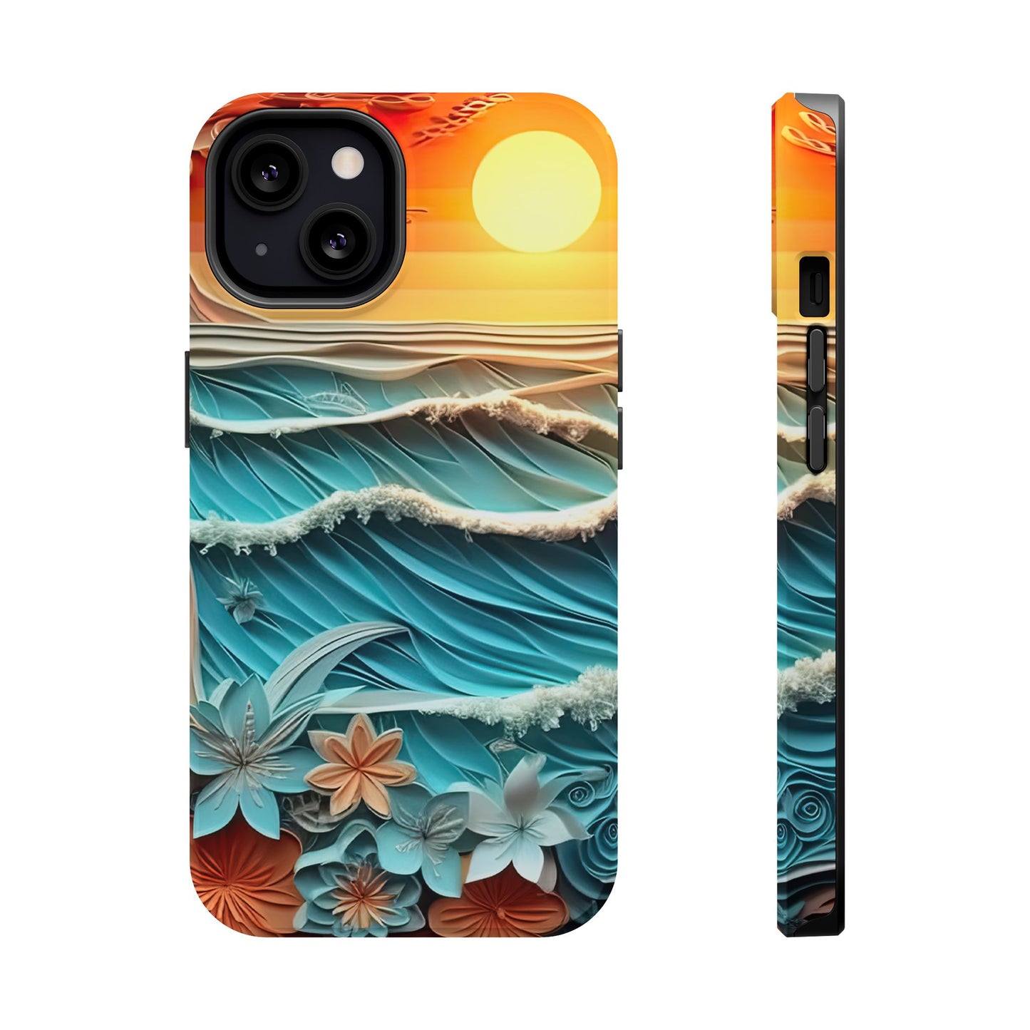 Tropical Sunset Paper Art Ocean – iPhone Series Case