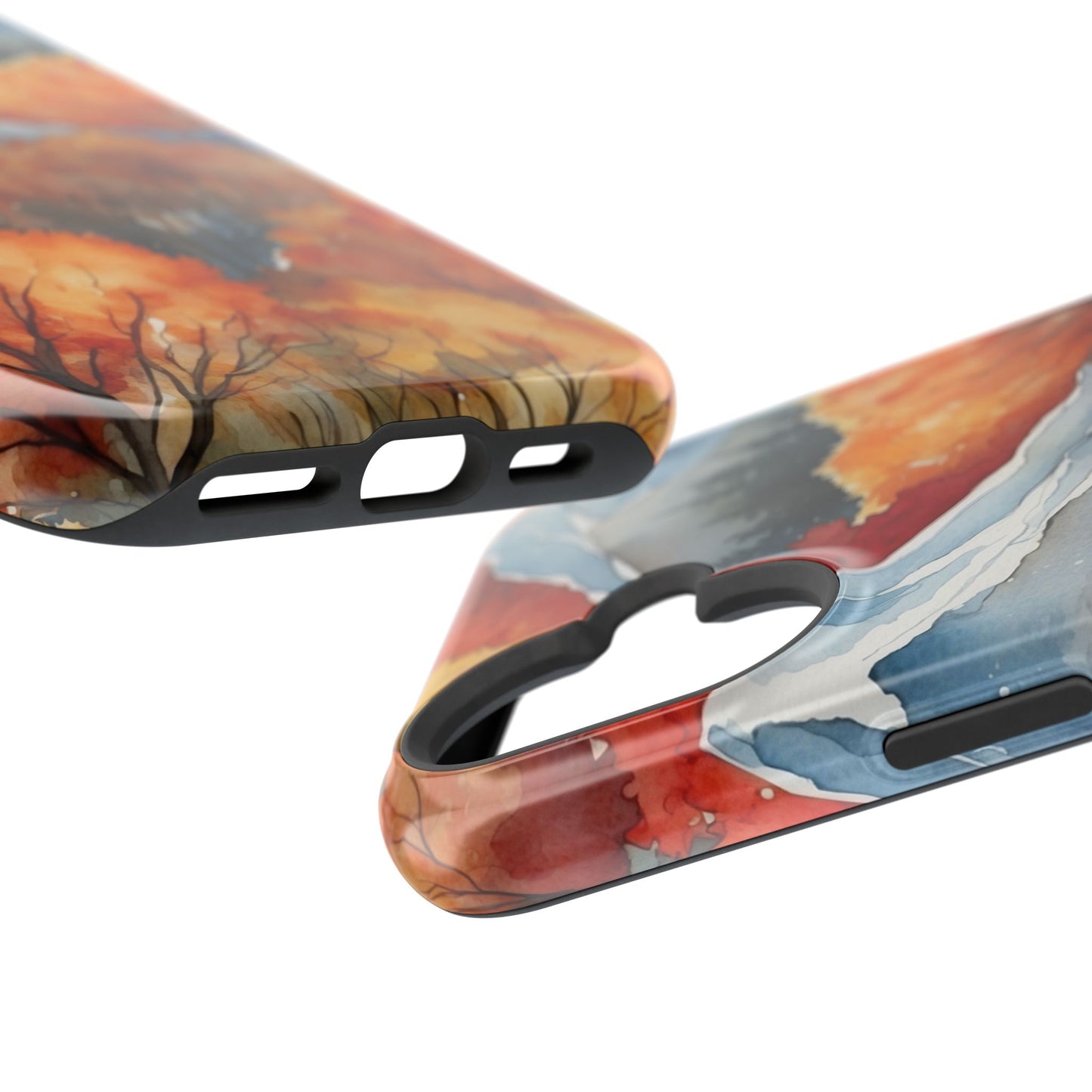 Autumn Mountain Forest Watercolor - MagSafe iPhone Case