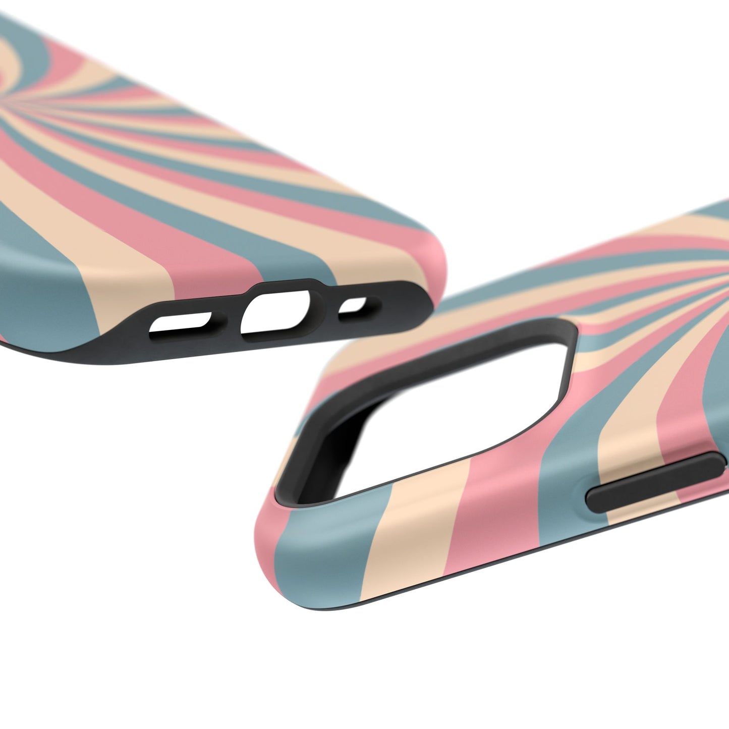 Vintage Pastel Swirl MagSafe iPhone Case – Dual-Layer Protection with 70s-Inspired Design