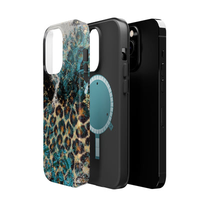 Turquoise Paisley Cowhide Leopard - MagSafe iPhone Series Case