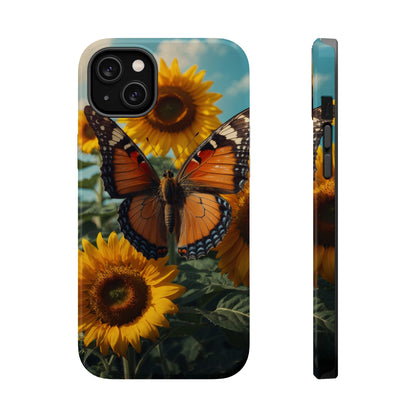 Vibrant Butterfly & Sunflower – MagSafe iPhone Case