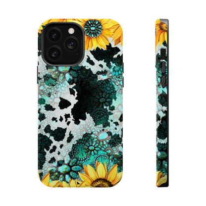 Boho Turquoise Sunflower Lace - MagSafe iPhone Series Case