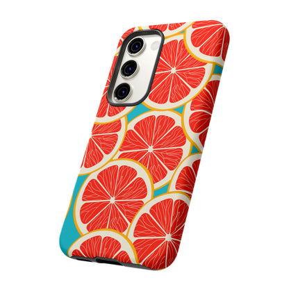 Ruby Grapefruit Pop Tough Samsung Galaxy Case – Vibrant Citrus Design, Shock - Resistant Protection - BOGO Cases