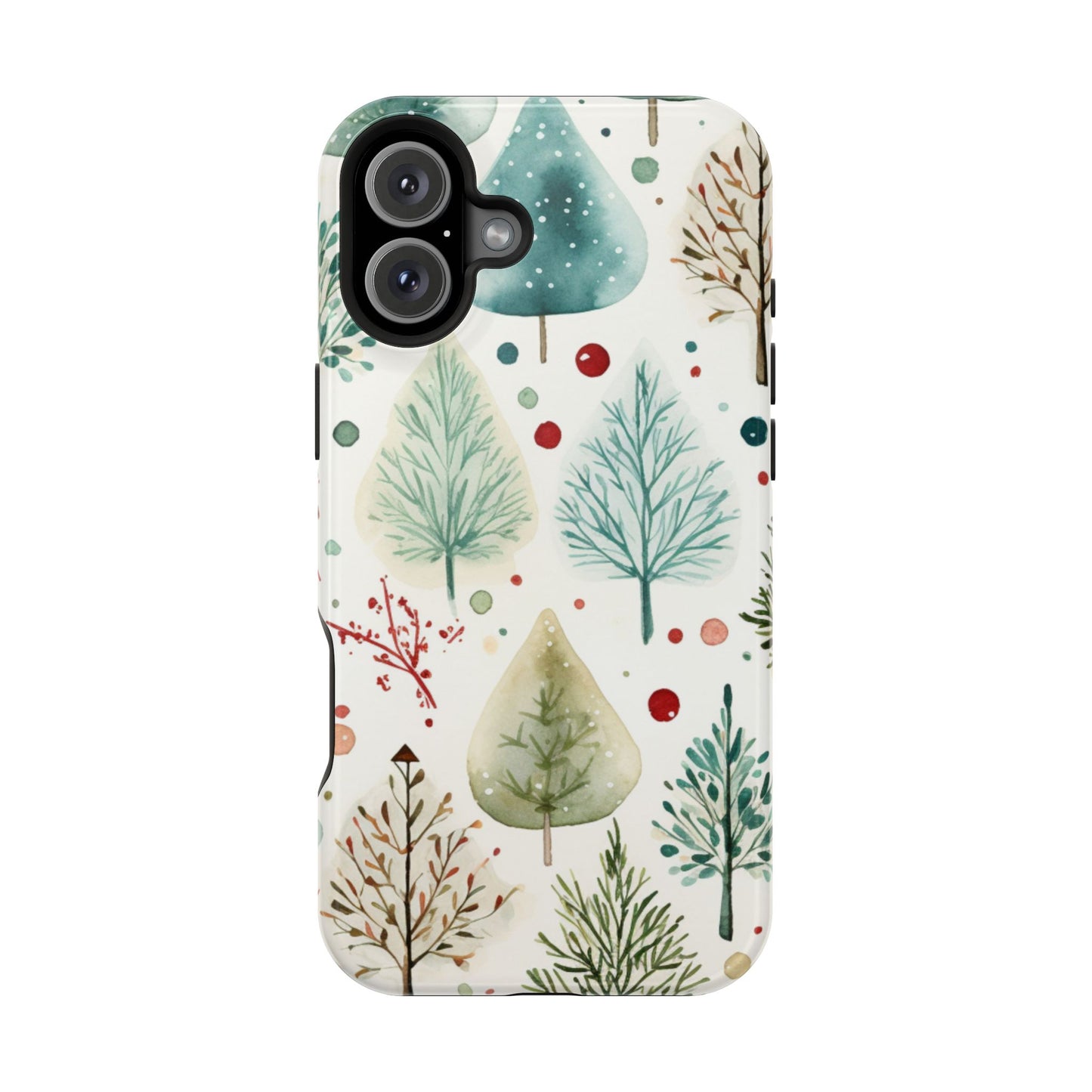 Watercolor Winter Trees MagSafe iPhone Case – Nature-Inspired, Holiday Theme Protective Cover