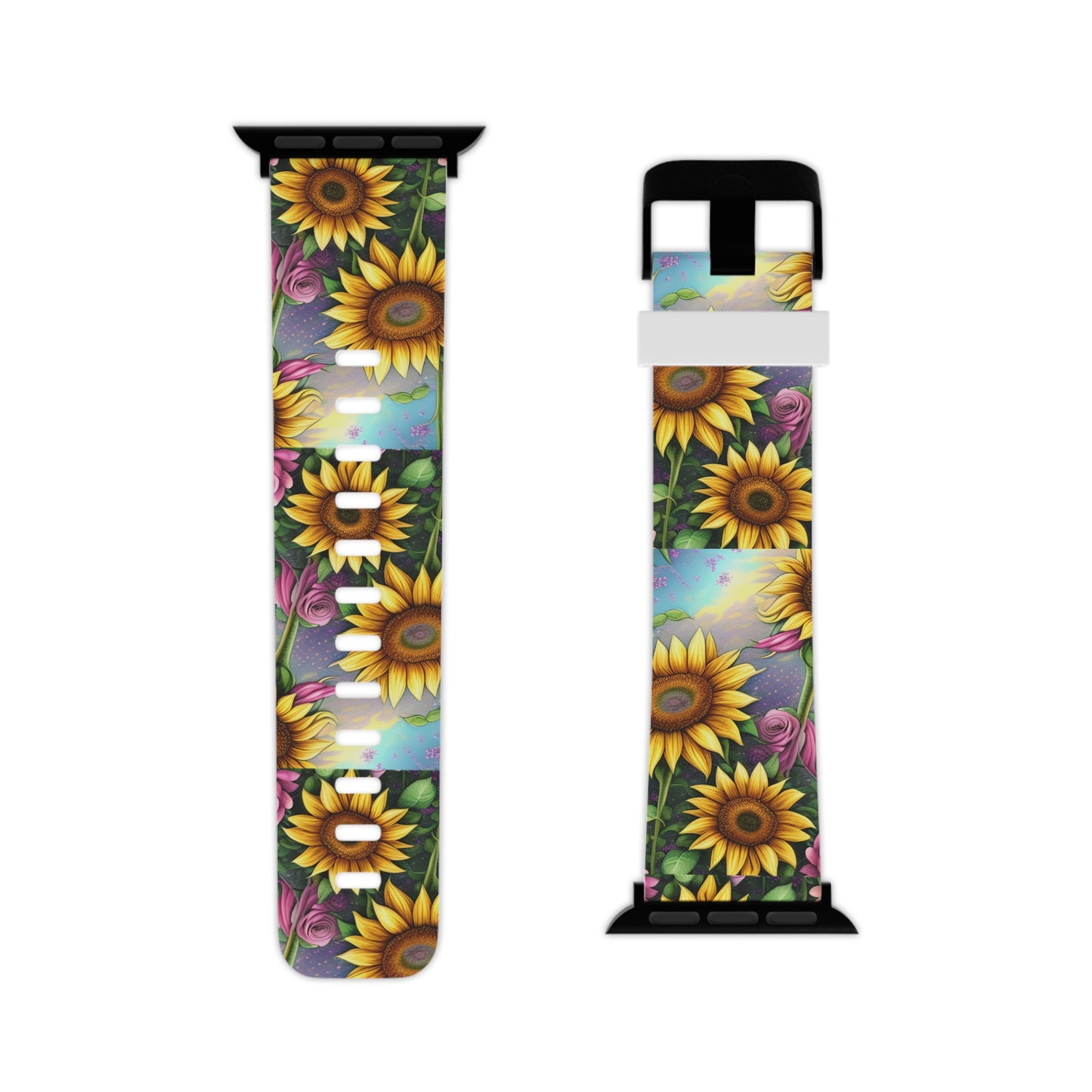  Whimsical Sunflower & Rose Garden Apple Watch Band