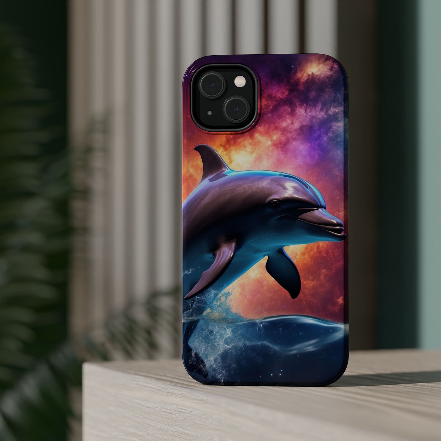 Cosmic Dolphin Galaxy Art - MagSafe-Compatible Case