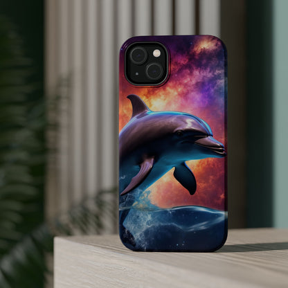 Cosmic Dolphin Galaxy Art - MagSafe-Compatible Case