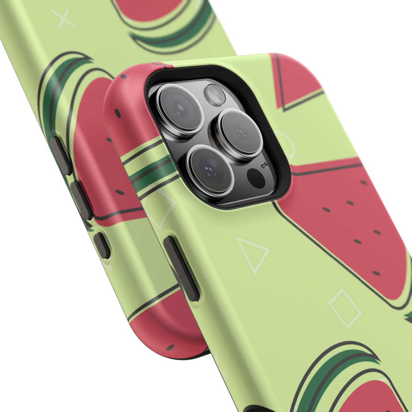 Watermelon Slice MagSafe iPhone Case – Fresh & Fun Design with Retro Geometric Pattern