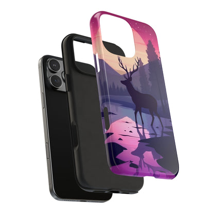 Twilight Elegance: Stag Reflection – iPhone Case