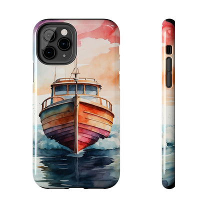 Sunset Sail Watercolor Boat – iPhone Series Case