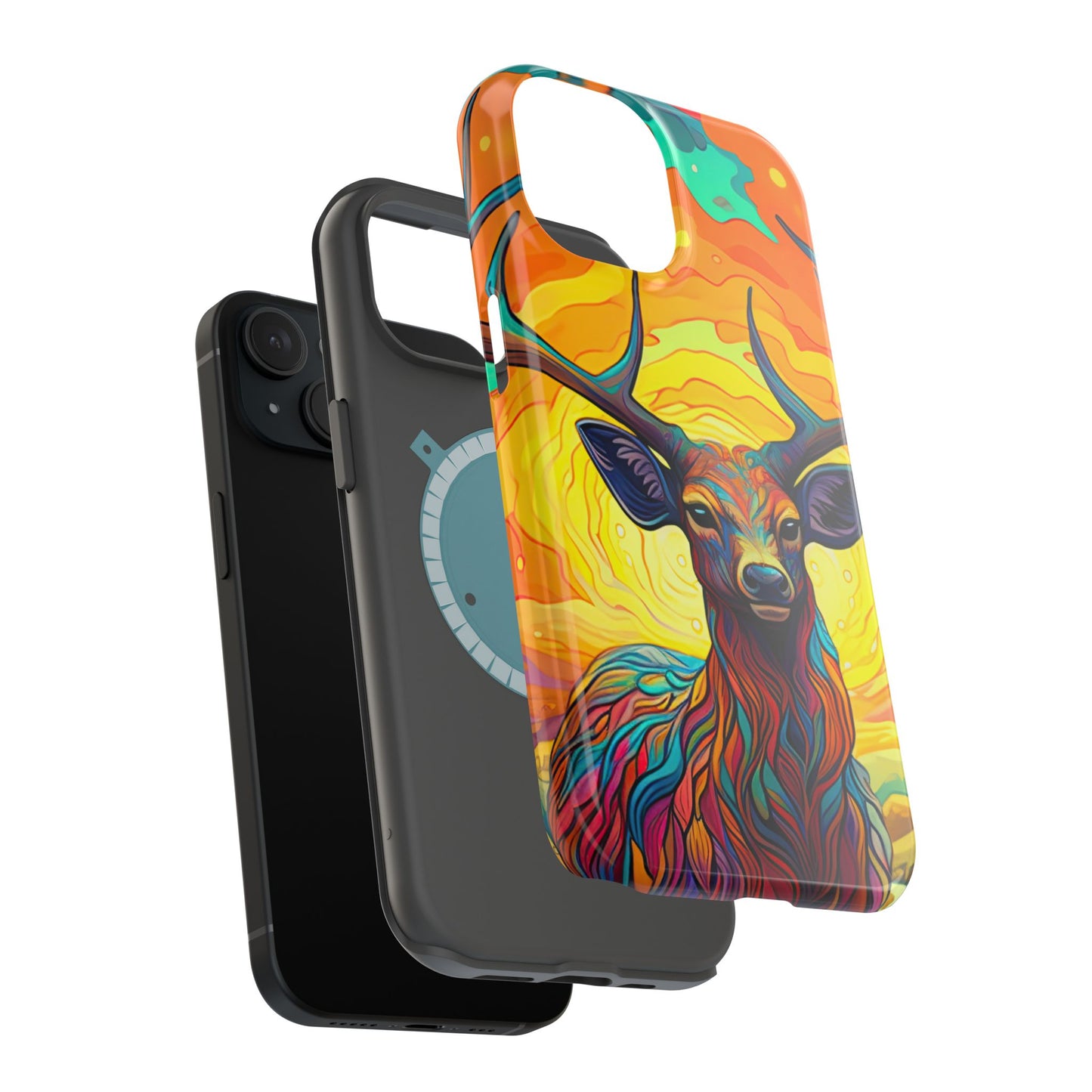 Vibrant Stag in Bloom – MagSafe iPhone Case