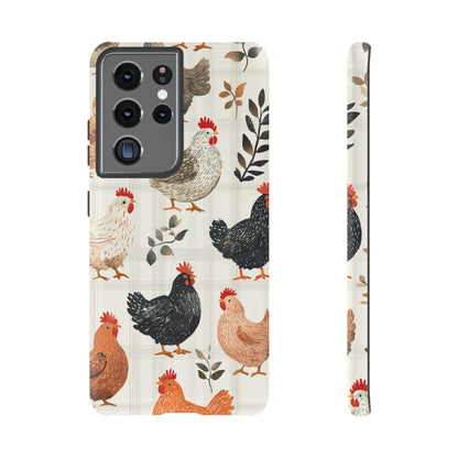 Samsung Galaxy Case: Vintage Chicken & Leaves – Farmhouse Style Case