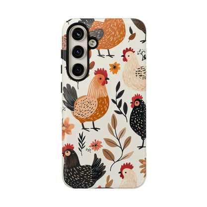 Samsung Galaxy Case: Cluckin' Vintage – Chickens & Leaves