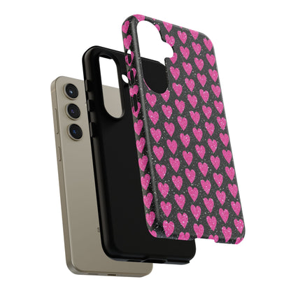 Glitter Pink Hearts Samsung Galaxy Case