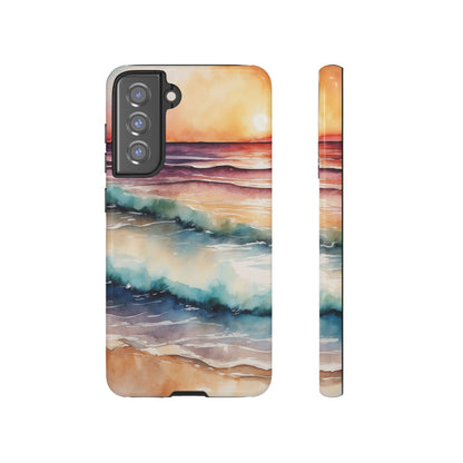 Sunset Waves Samsung Galaxy Case – Vibrant Watercolor Design