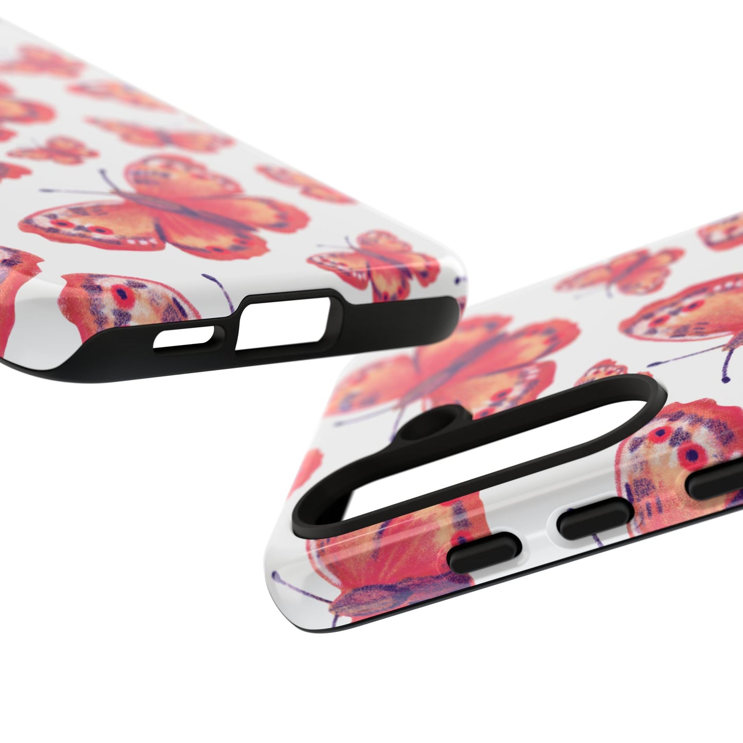 Coral Butterfly Samsung Galaxy Case – Slim, Protective Design with Bold Watercolor Print