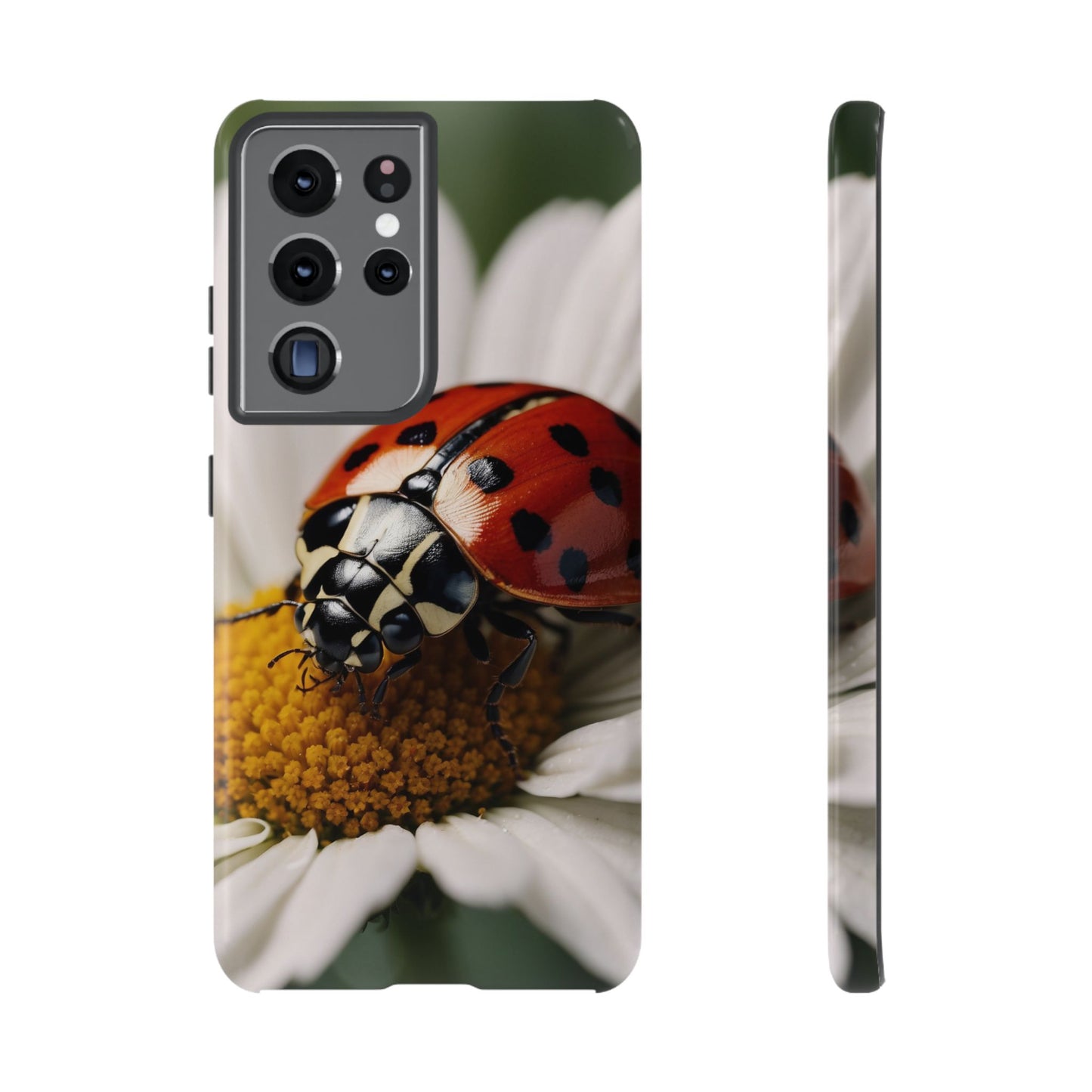 Samsung Galaxy Case: Ladybug on White Daisy