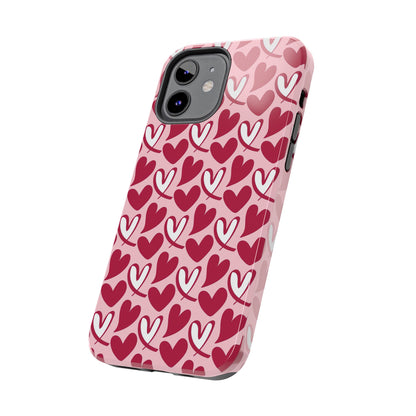 Hand-Drawn Hearts iPhone Case