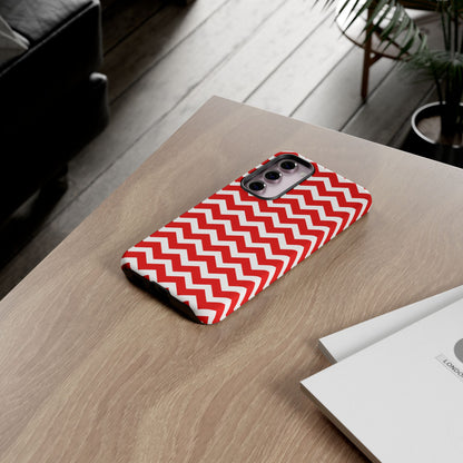 Bold Red & White Chevron – Modern Geometric Samsung Galaxy Case