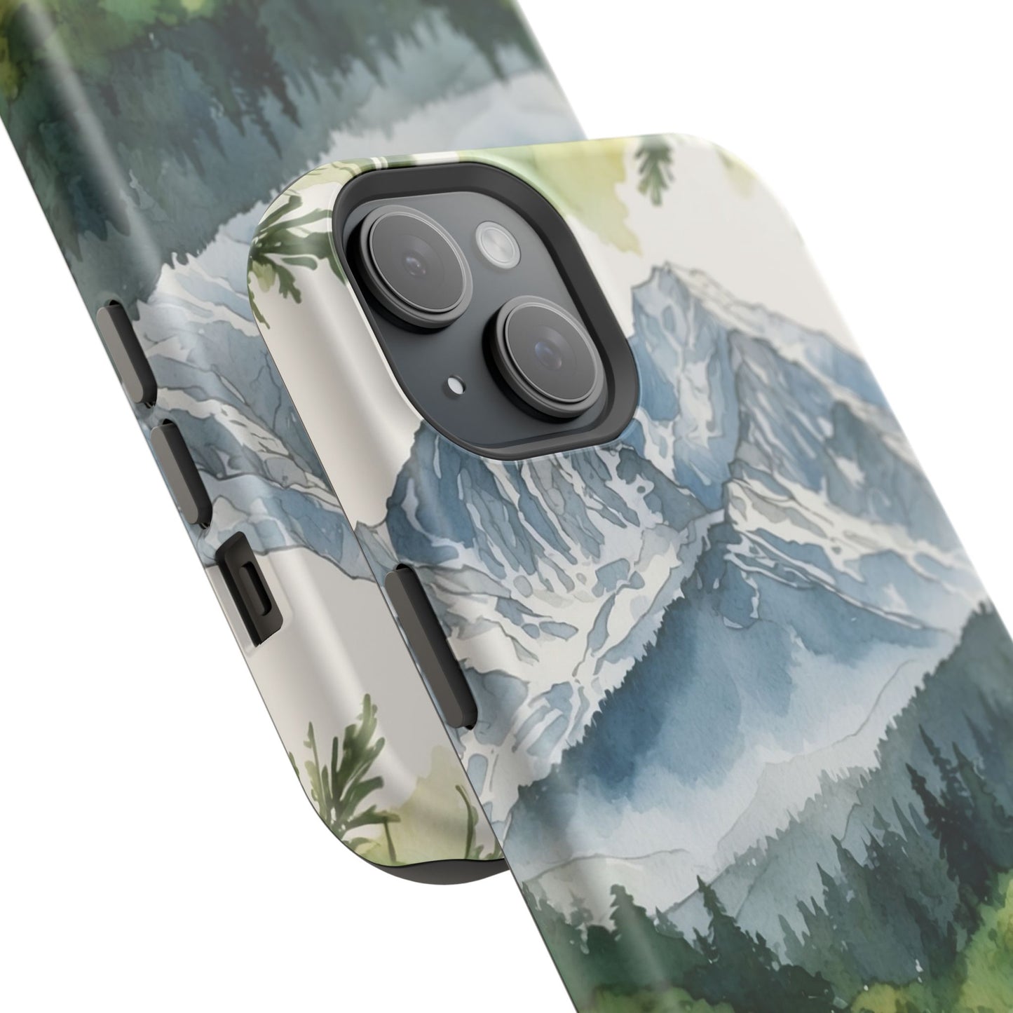 Watercolor Alpine Mountainscape - MagSafe iPhone Case