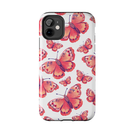 Coral Butterfly iPhone Case – Slim, Protective Design with Bold Watercolor Print