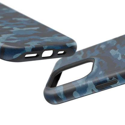 Dark Blue Camouflage – MagSafe iPhone Case with Modern Rugged Style