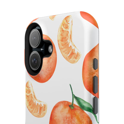 Tangerine Dreams Tough MagSafe iPhone Case – Watercolor Orange Design, Shockproof Dual Protection