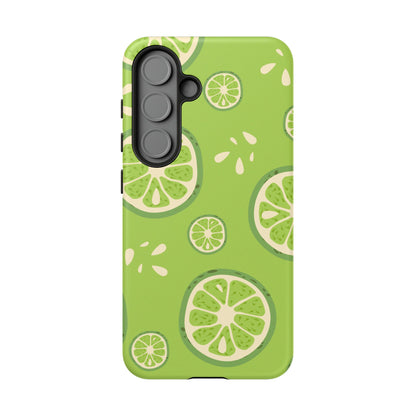 Zesty Lime Splash Tough Samsung Galaxy Case – Fresh Citrus Design, Dual-Layer Protection