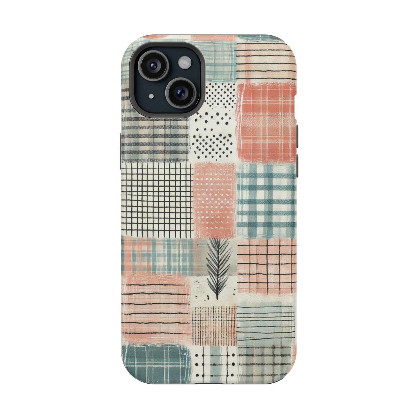 Rustic Patchwork MagSafe iPhone Case | Farmhouse Style & Shockproof