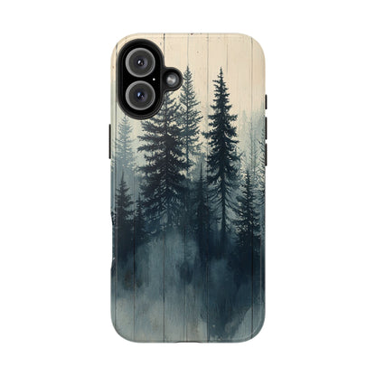 Misty Forest Wood iPhone Case - Nature-Inspired Protective Cover