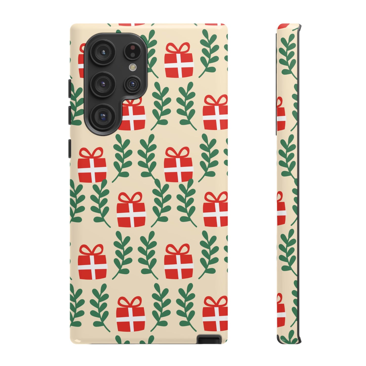 Samsung Galaxy Case: Holiday Cheer – Red Gifts & Green Leaves