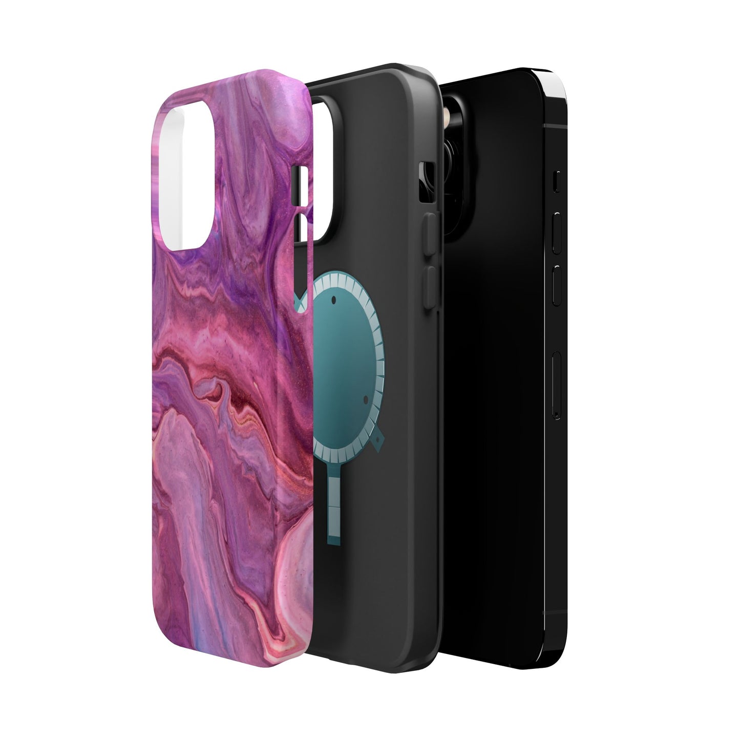 Lavender Dreamscape – MagSafe Case with Abstract Purple & Pink Marble Art