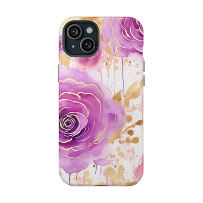 Radiant Purple & Gold Floral - MagSafe iPhone Series Case