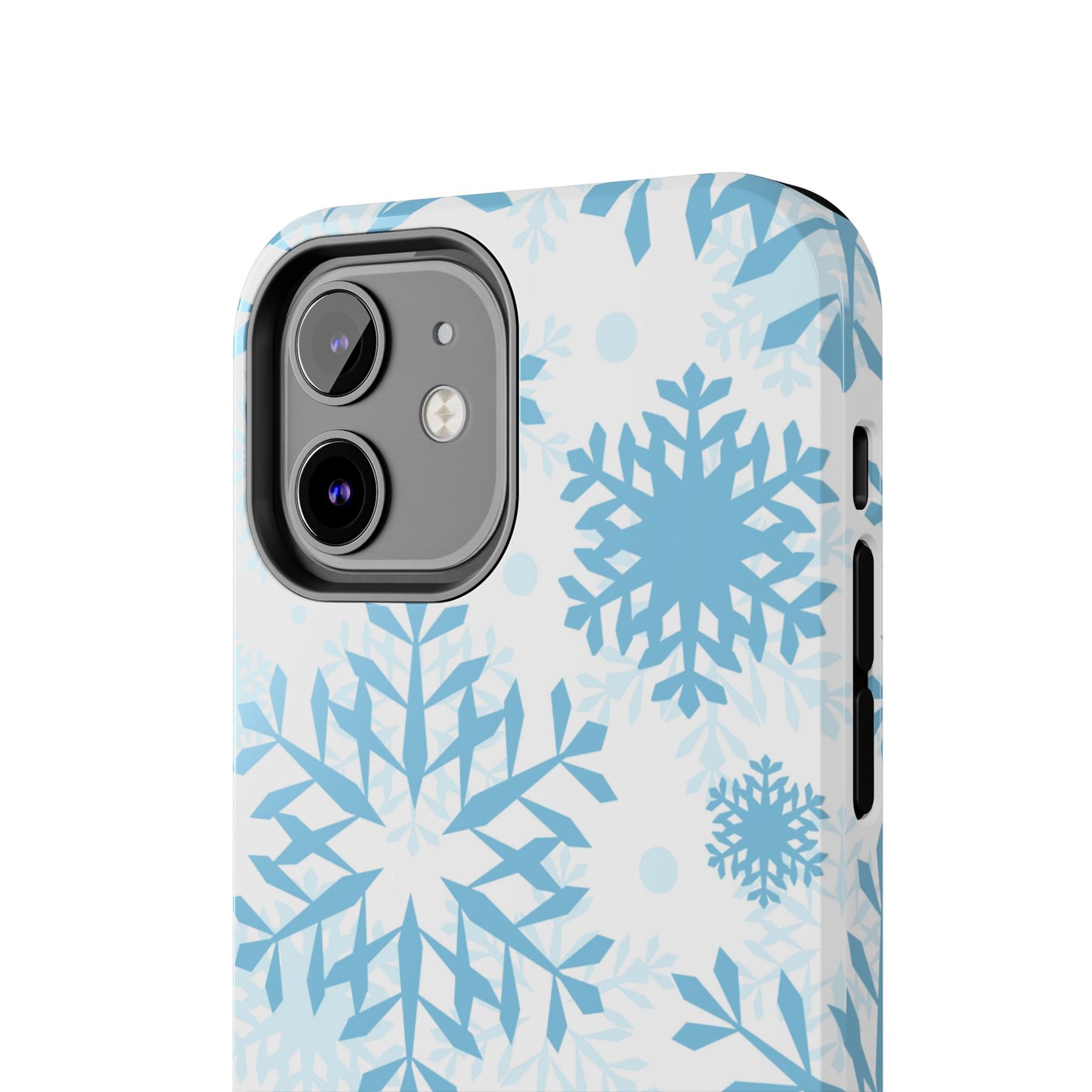 Frosty Blue Snowflakes iPhone Case – Shockproof, Smooth Matte Finish, Dual-Layer Design