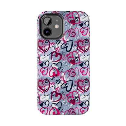 Graffiti Love Hearts iPhone Case