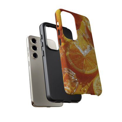 Citrus Orange Splash Samsung Galaxy Case – Dual-Layer Tough Protection, Vibrant Summer Design