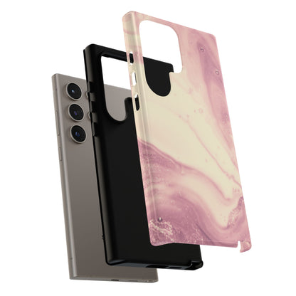 Blush Marble Glow – Samsung Galaxy Case with Rose Gold Swirl Design