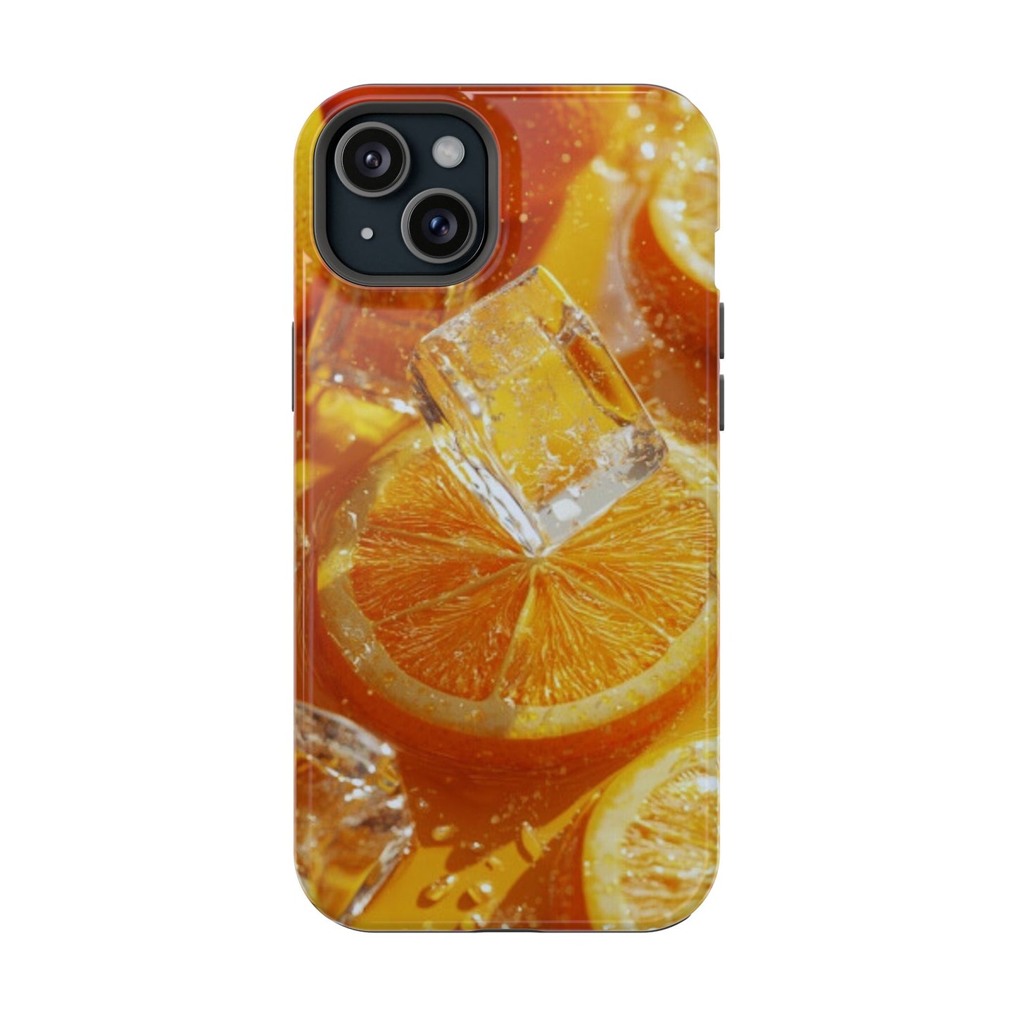 Citrus Orange Splash MagSafe iPhone Case – Dual-Layer Tough Protection, Vibrant Summer Design