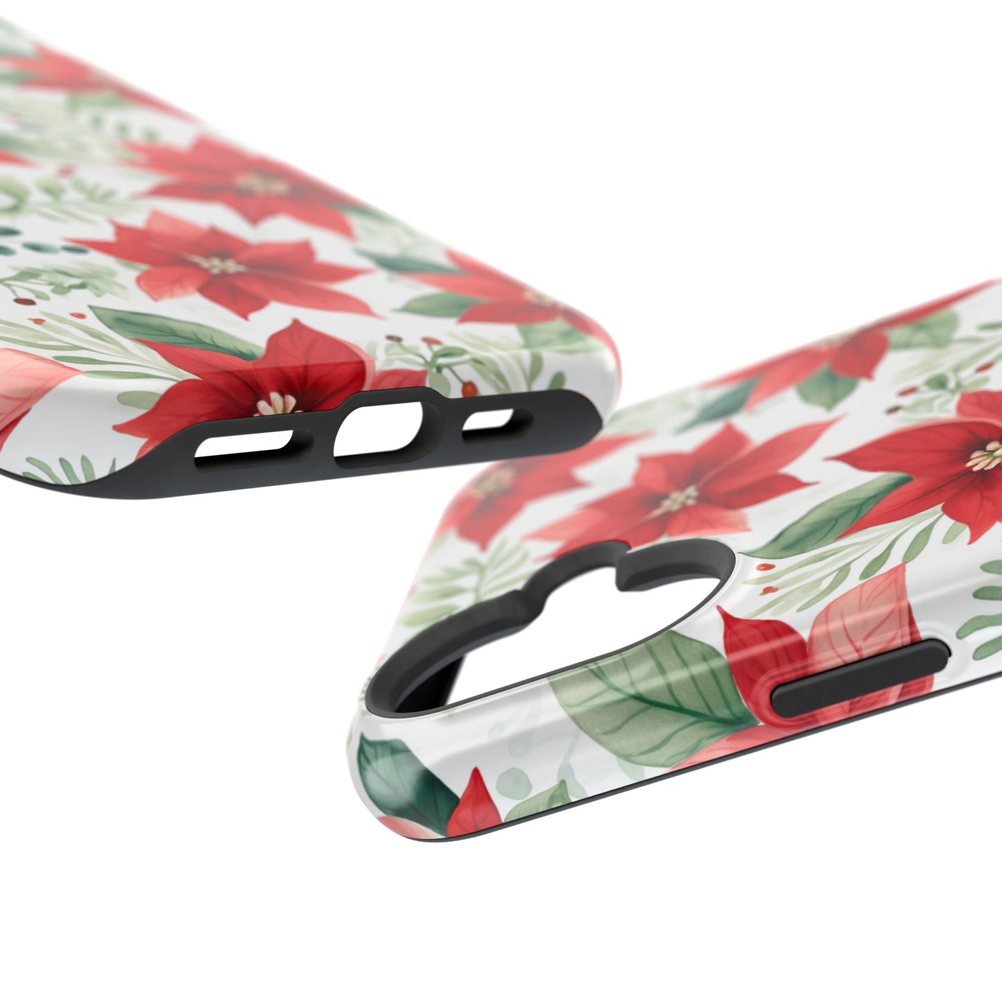 Festive Poinsettia Holiday Pattern – MagSafe iPhone Series Case