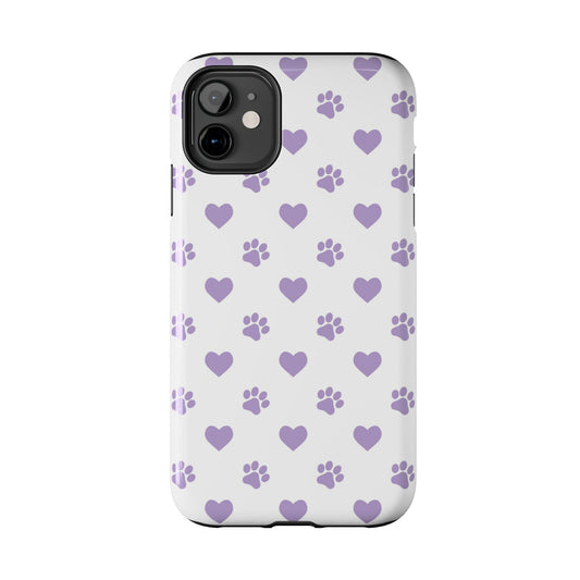 Paw Prints & Hearts – Cute and Durable iPhone Case for Animal Lovers