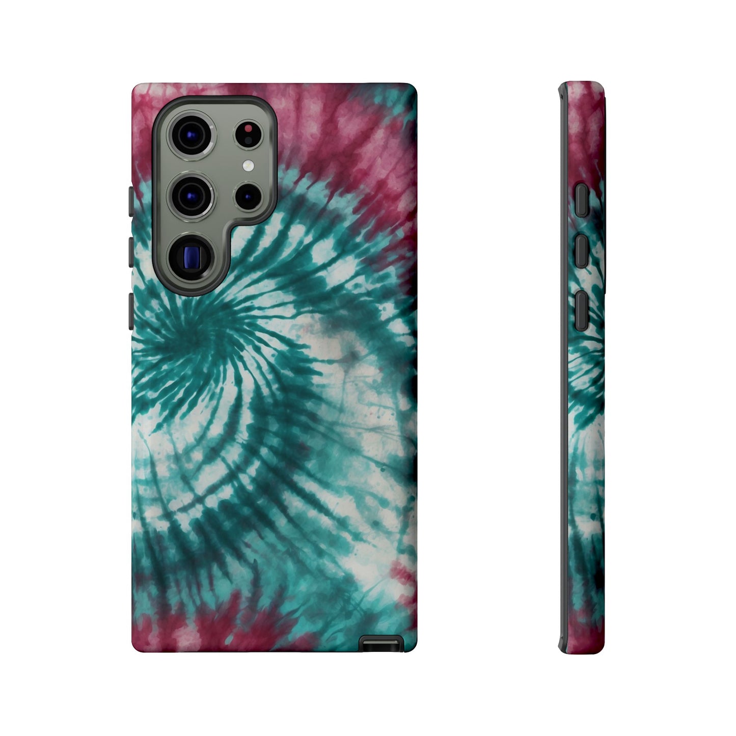 Teal and Pink Spiral Tie-Dye Samsung Galaxy Case – Boho Chic Design