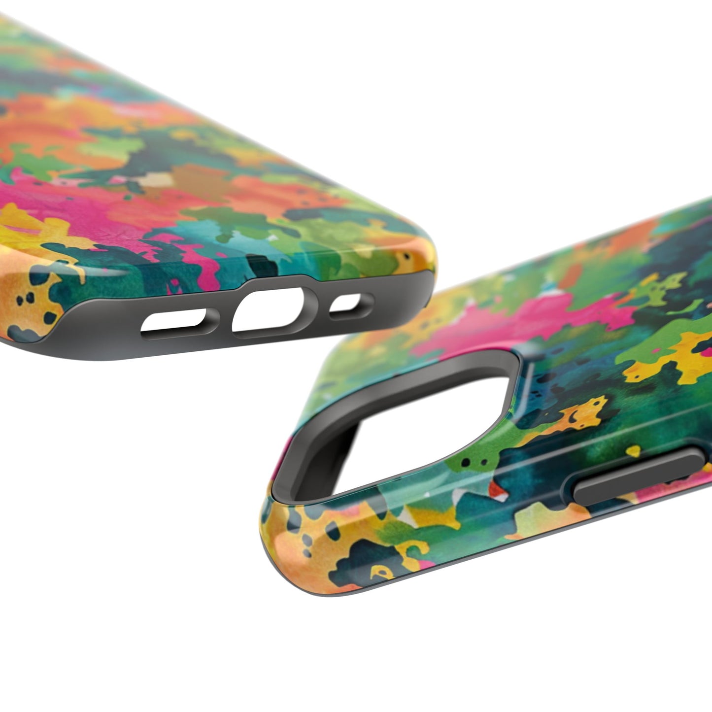 Vibrant Watercolor Splash MagSafe Case – Colorful Abstract Design with MagSafe Compatibility