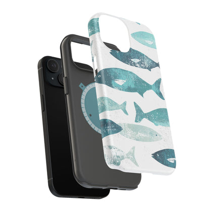 Vintage Blue Fish Print - MagSafe iPhone Series Case