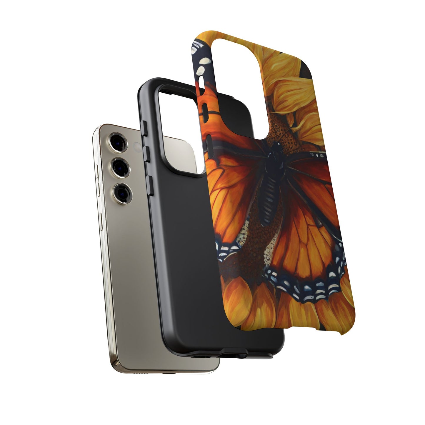 Monarch Butterfly & Sunflower Art – iPhone Case