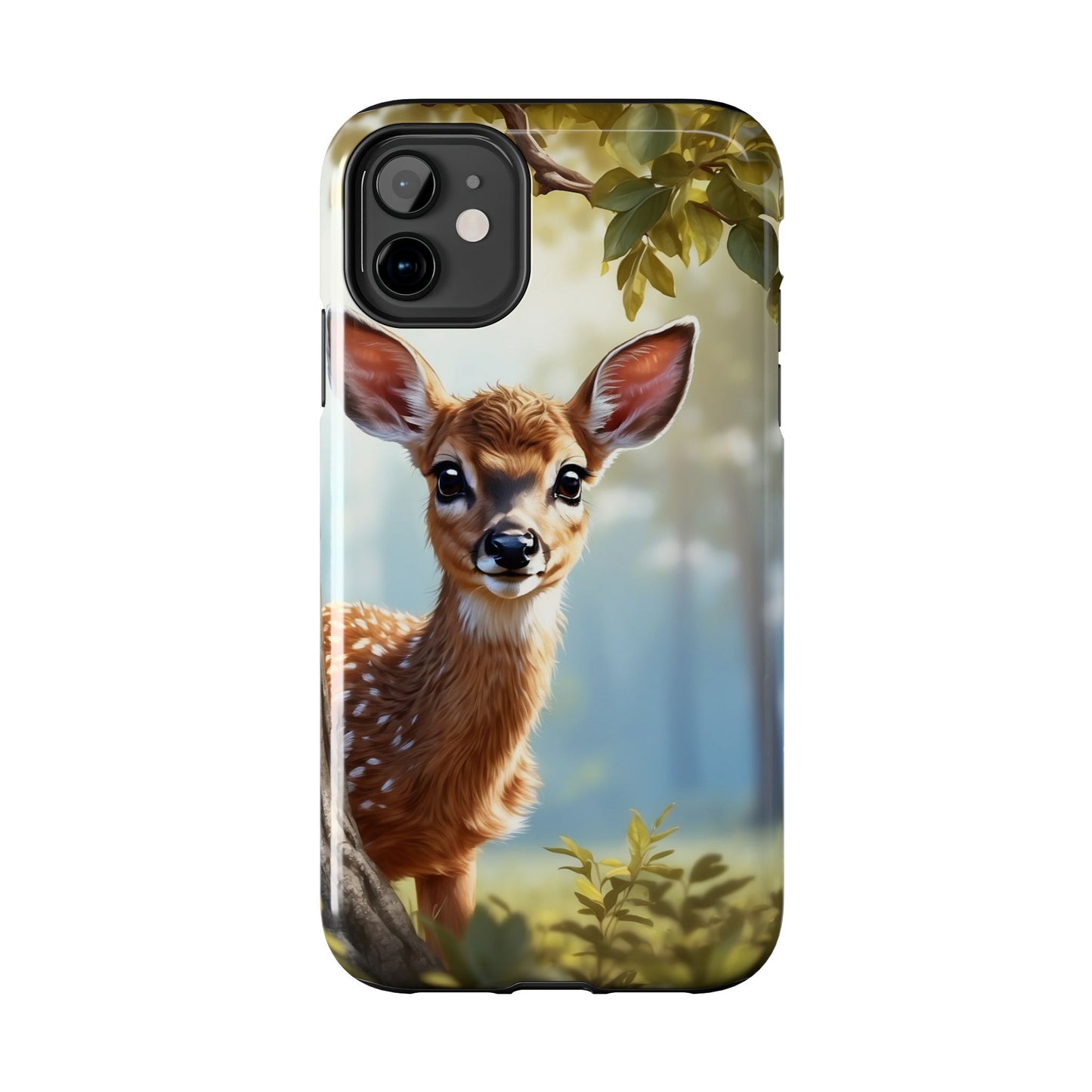 Whimsical Fawn in a Sunlit Forest iPhone Case