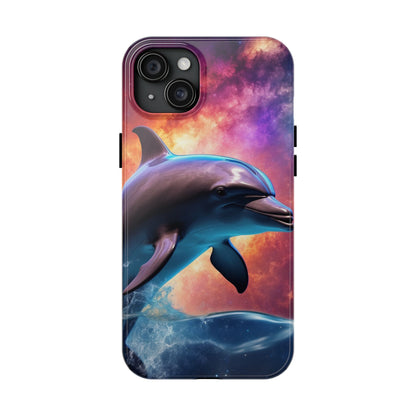 Cosmic Dolphin Galaxy Art - iPhone Case